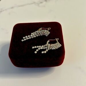 Costume rhinestone earrings in silver